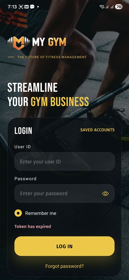 MyGyM Admin app preview