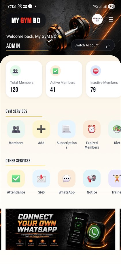 MyGyM Member app preview